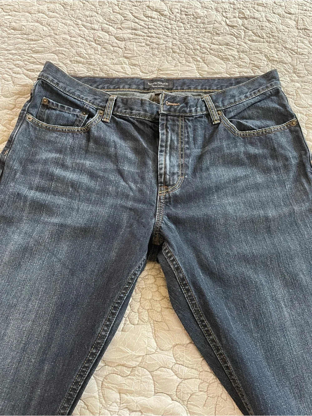 Banana Republic Jeans Classic Vintage Straight 36x32 Indigo Blue Denim Mens